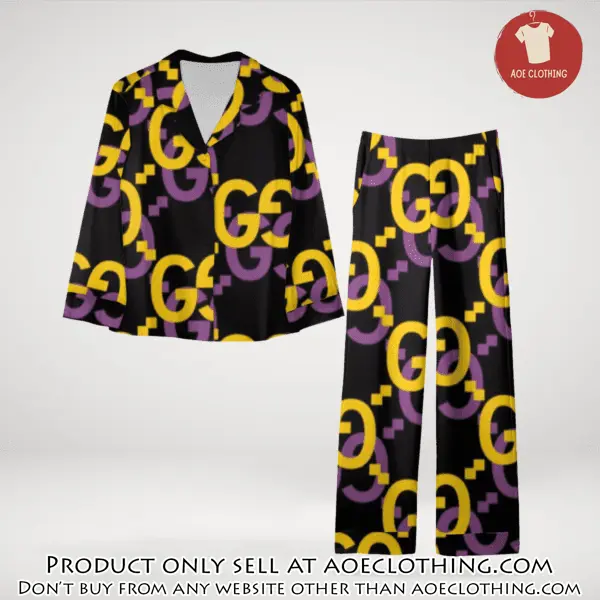 Trending luxury gc satin pajama set pjs1055 aoe2601573